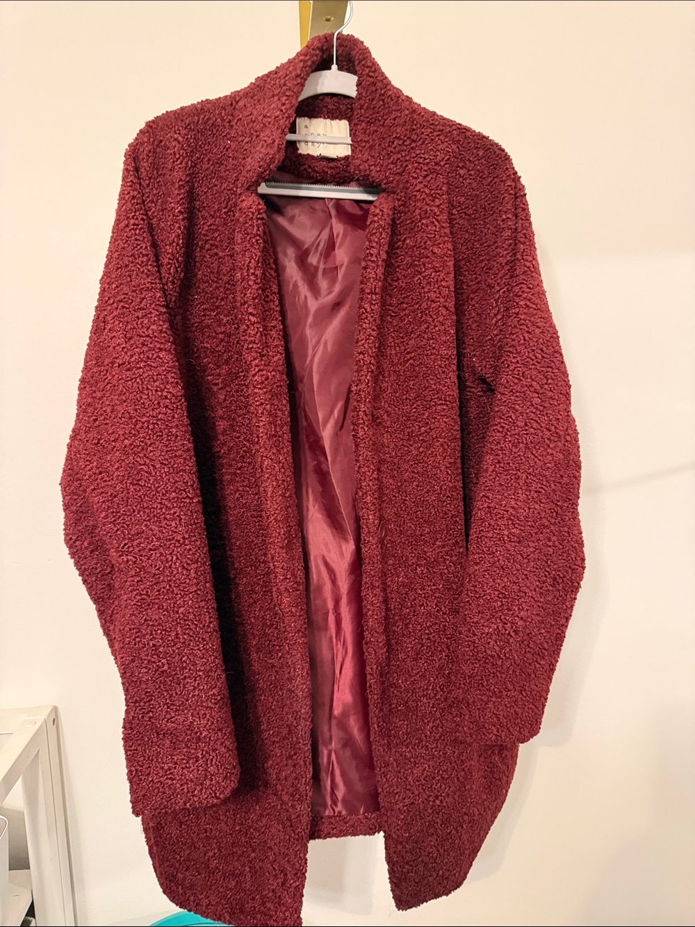 a new day Burgundy Teddy Coat Jacket